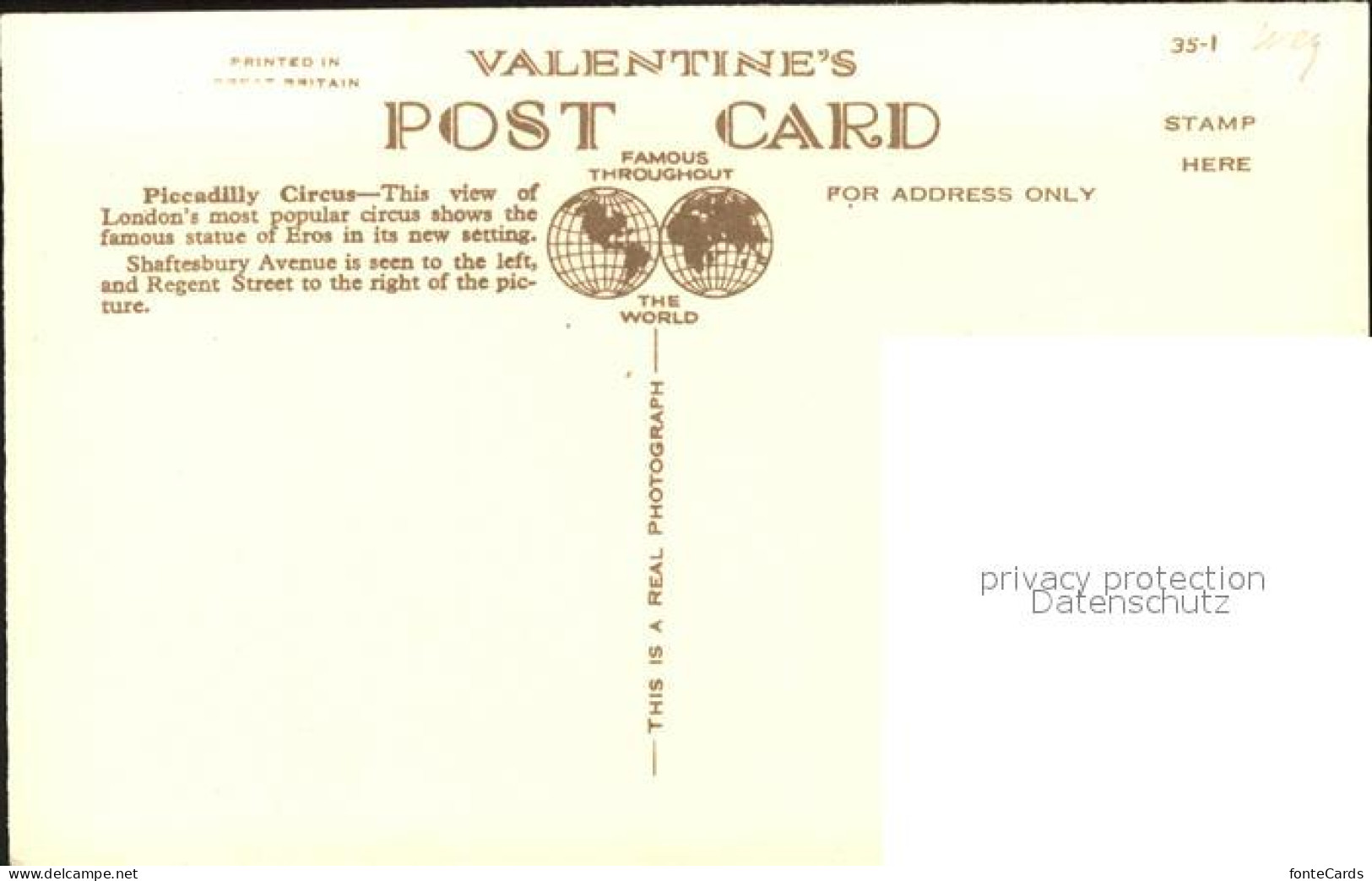 11774623 London Piccadilly Circus And Eros Statue Monument Valentine's Post Card - Other & Unclassified