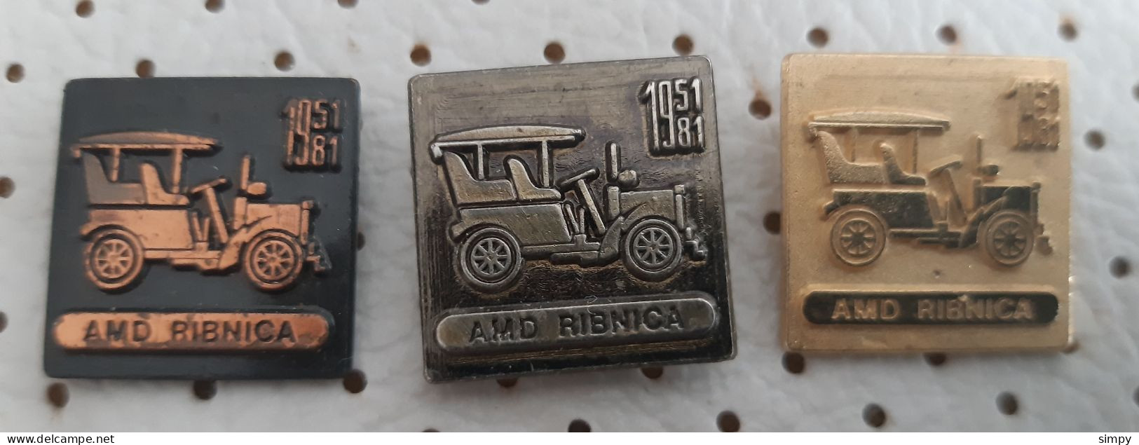 Auto Moto Club AMD RIBNICA 1951/1981 Slovenia Ex Yugoslavia Pins - Otros & Sin Clasificación