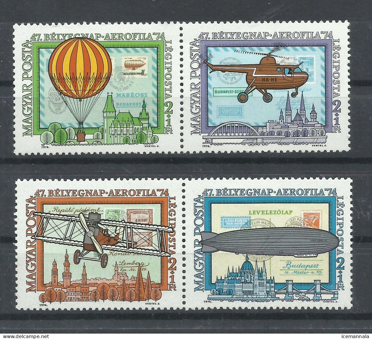 HUNGRIA   YVERT  AEREO  372/75  MNH  ** - Zeppelins