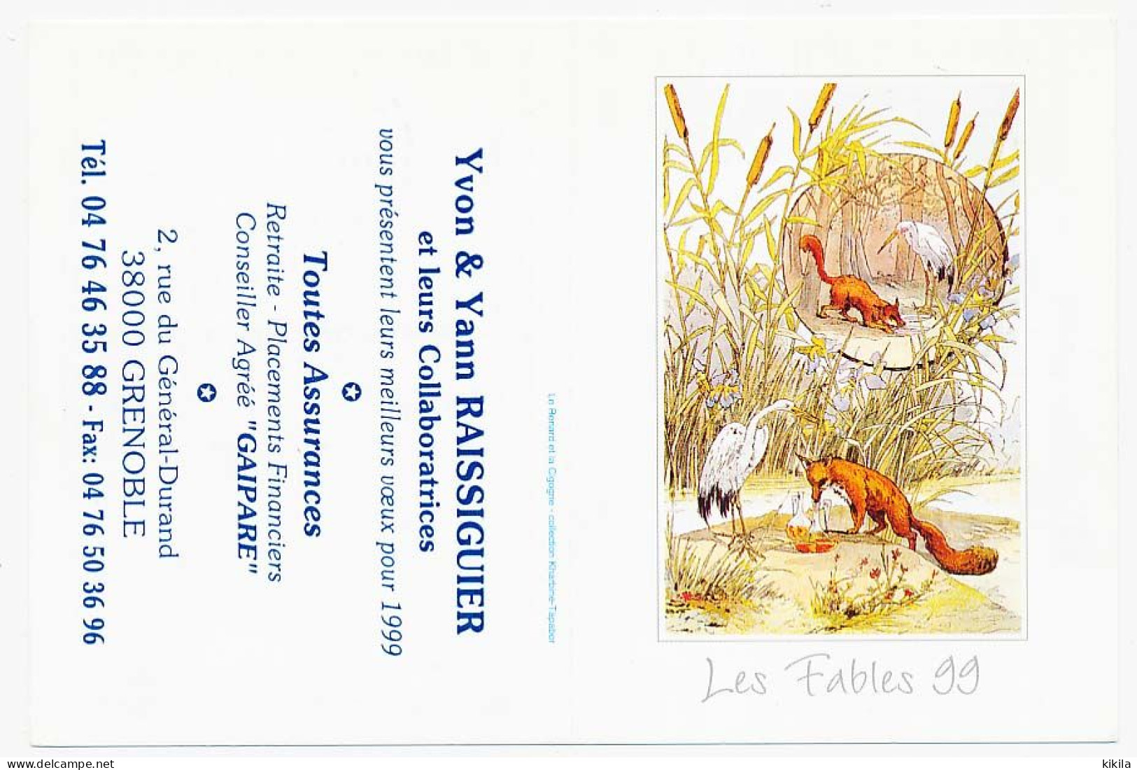 Calendrier De Poche 1999 Les Fables De La Fontaine Le Renard Et La Cigogne Collection Kharbine-Tapabor* - Klein Formaat: 1991-00