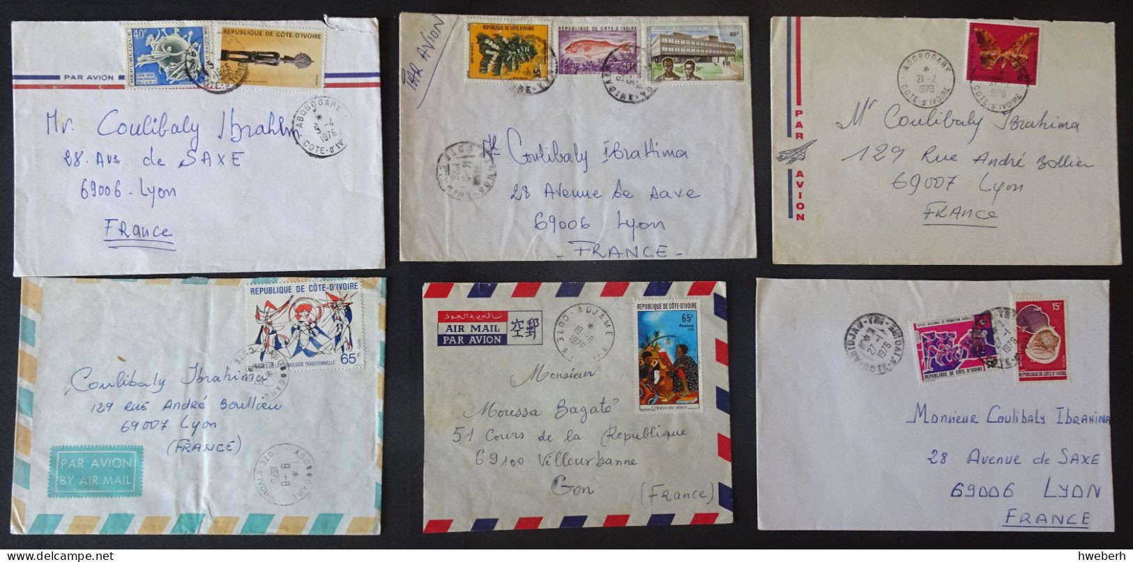 17 Lettres 1975-2004; Affranchissements Variés - Ivory Coast (1960-...)