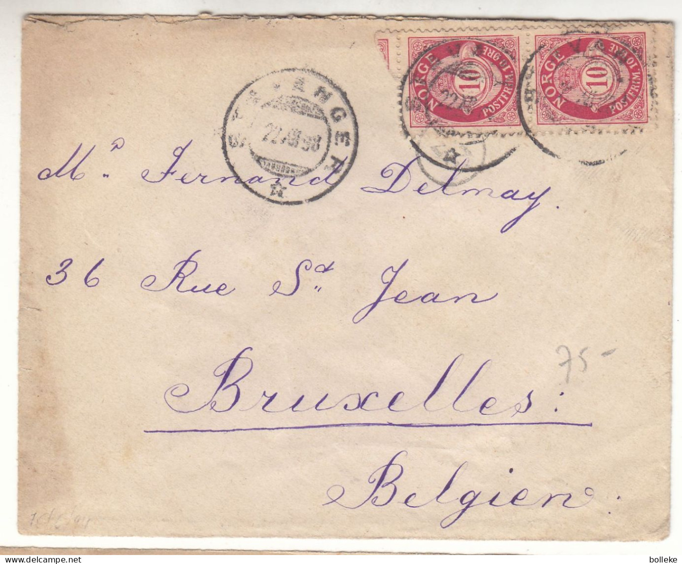 Norvège - Lettre De 1898 - Oblit Stavanger - Exp Vers Bruxelles - - Storia Postale