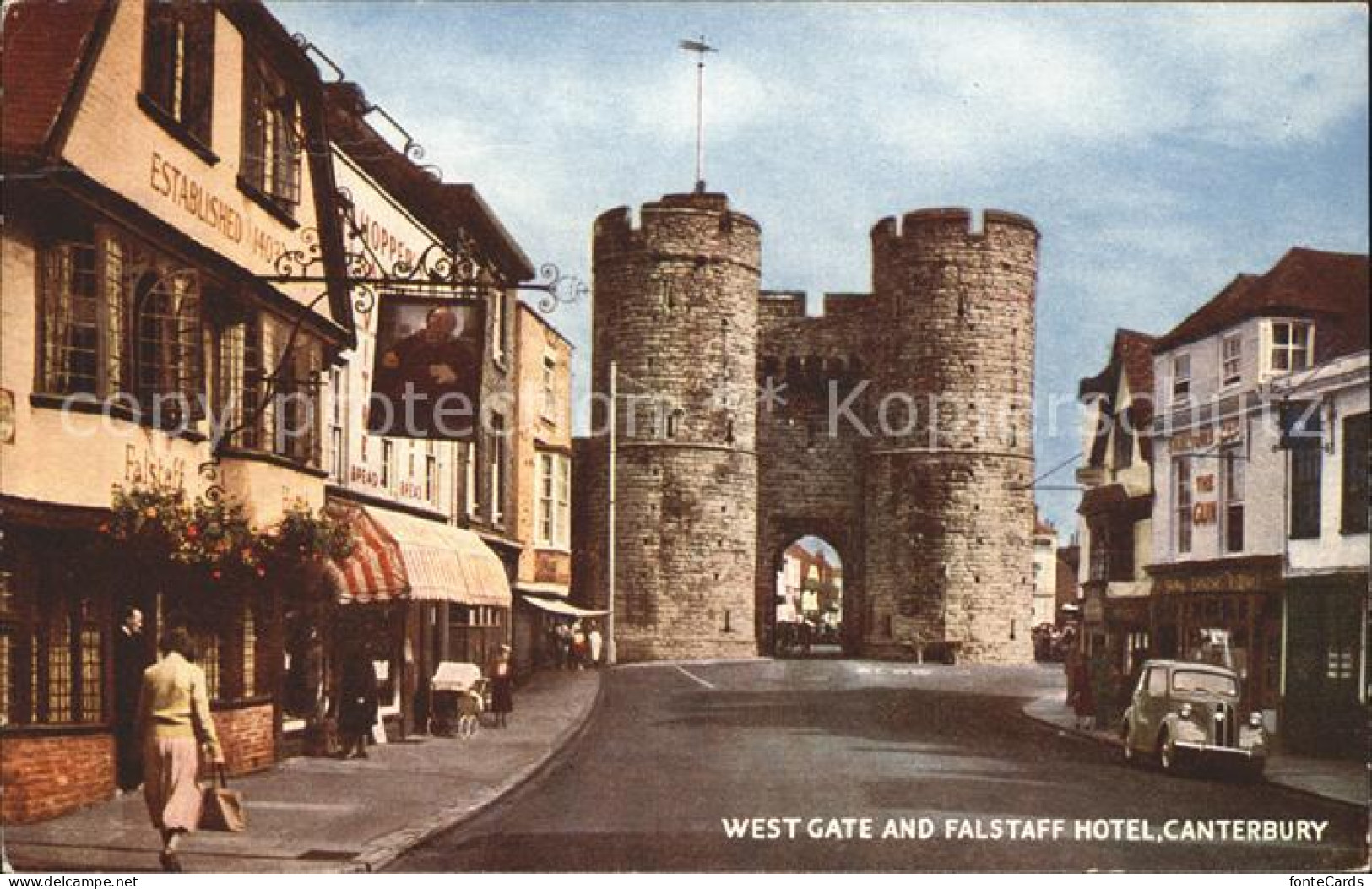 11774506 Canterbury Kent West Gate And Falstaff Hotel Salmon Series  - Andere & Zonder Classificatie