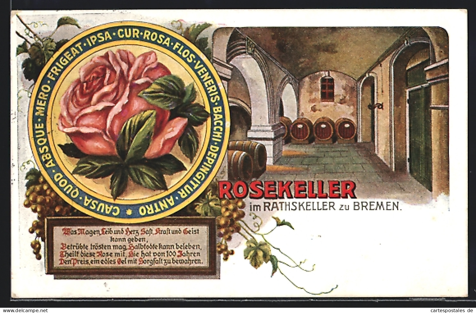 AK Bremen, Gasthaus Rathskeller, Rosekeller  - Bremen