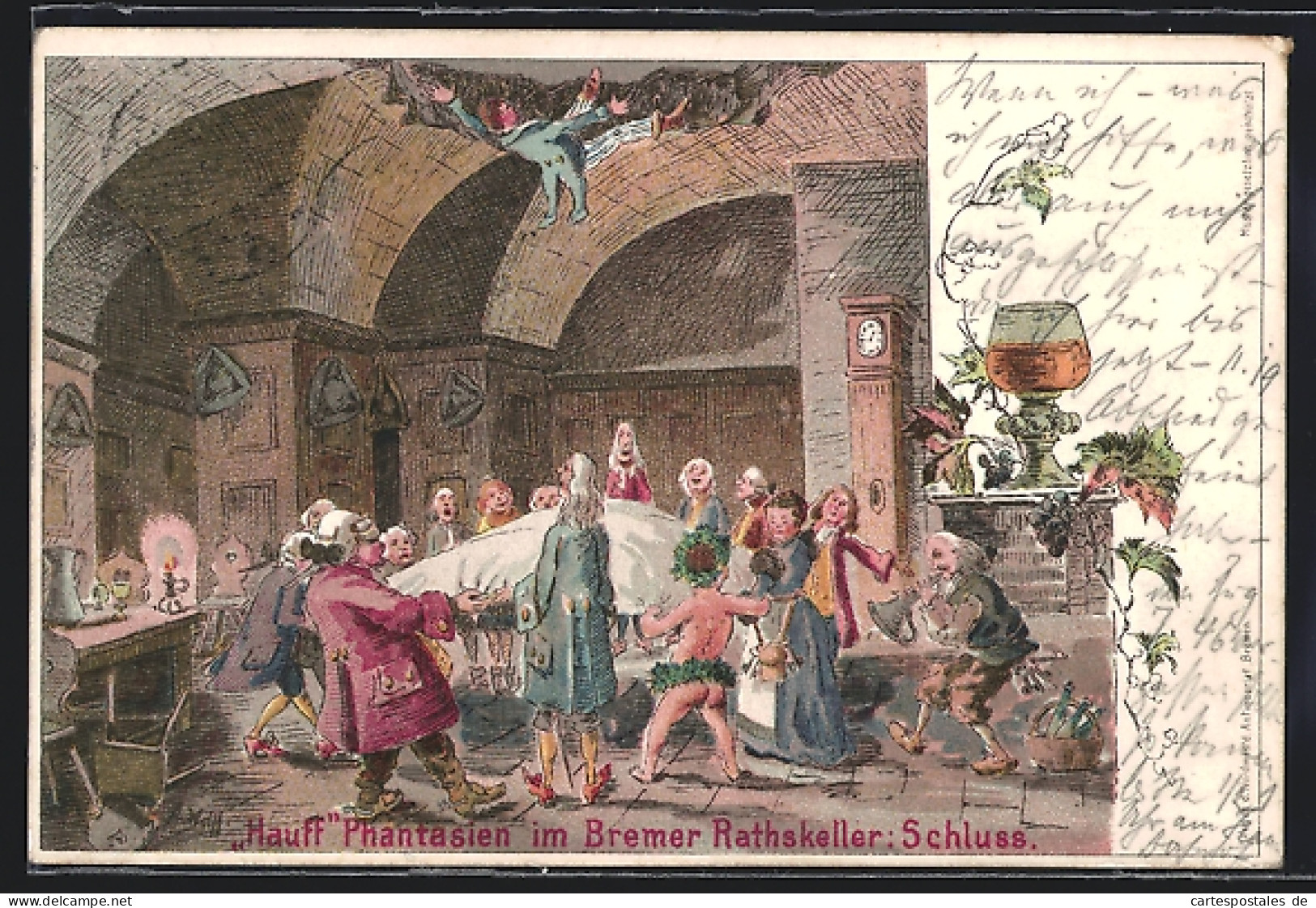 Lithographie Bremen, Hauff Phantasien Im Gasthaus Ratskeller  - Bremen