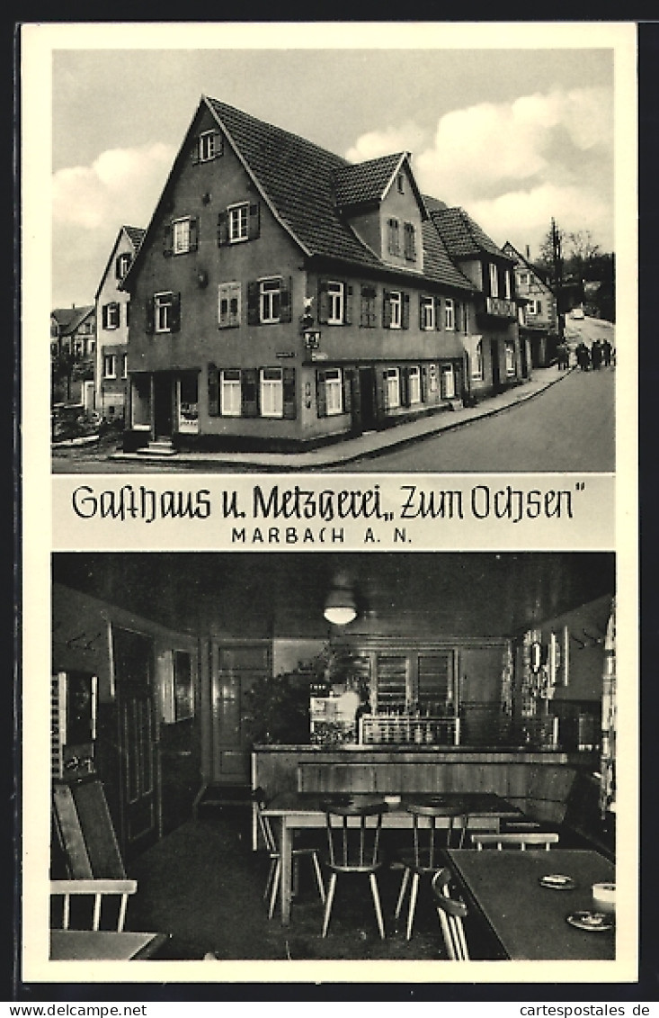 AK Marbach A. N., Gasthaus U. Metzgerei Zum Ochsen  - Marbach