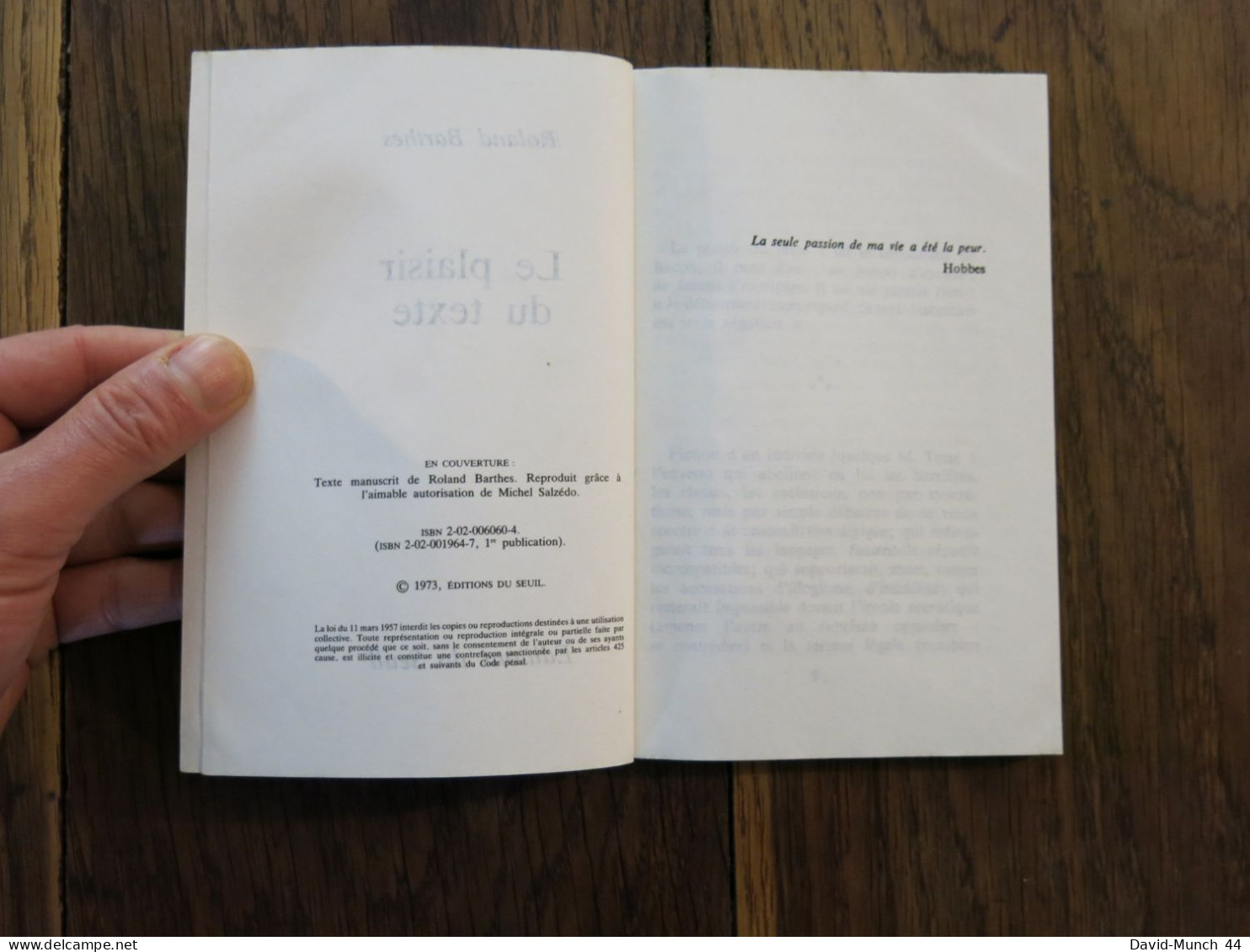 Le Plaisir Du Texte De Roland Barthes. Editions Du Seul, Points. 1973 - Psychologie/Philosophie