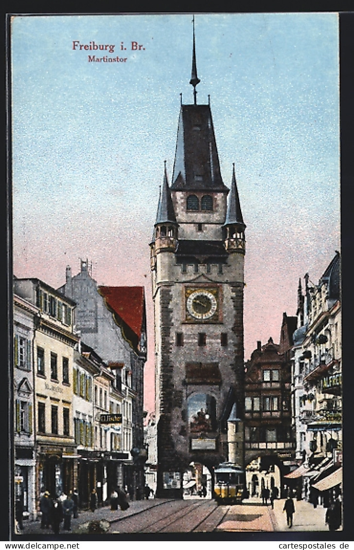 AK Freiburg, Martinstor Mit Strassenbahn  - Tramways