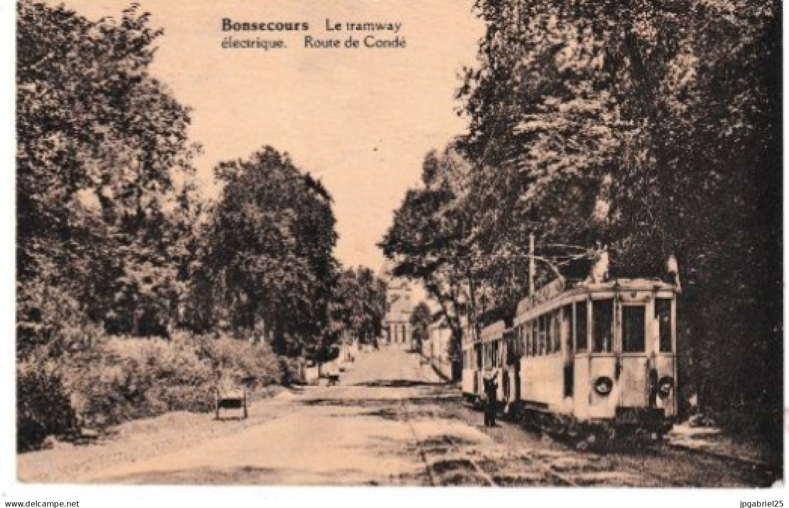 Bonsecours Le Tramway Electrique Route De Conde - Autres & Non Classés