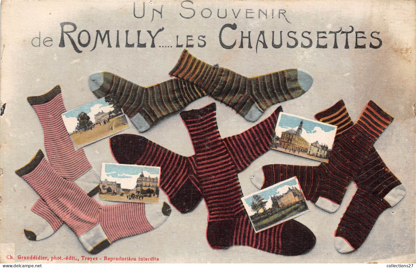 10-ROMILLY- UN SOUVENIR DE ROMILLY .. LES CHAUSSETTES - MULTIVUES - Romilly-sur-Seine