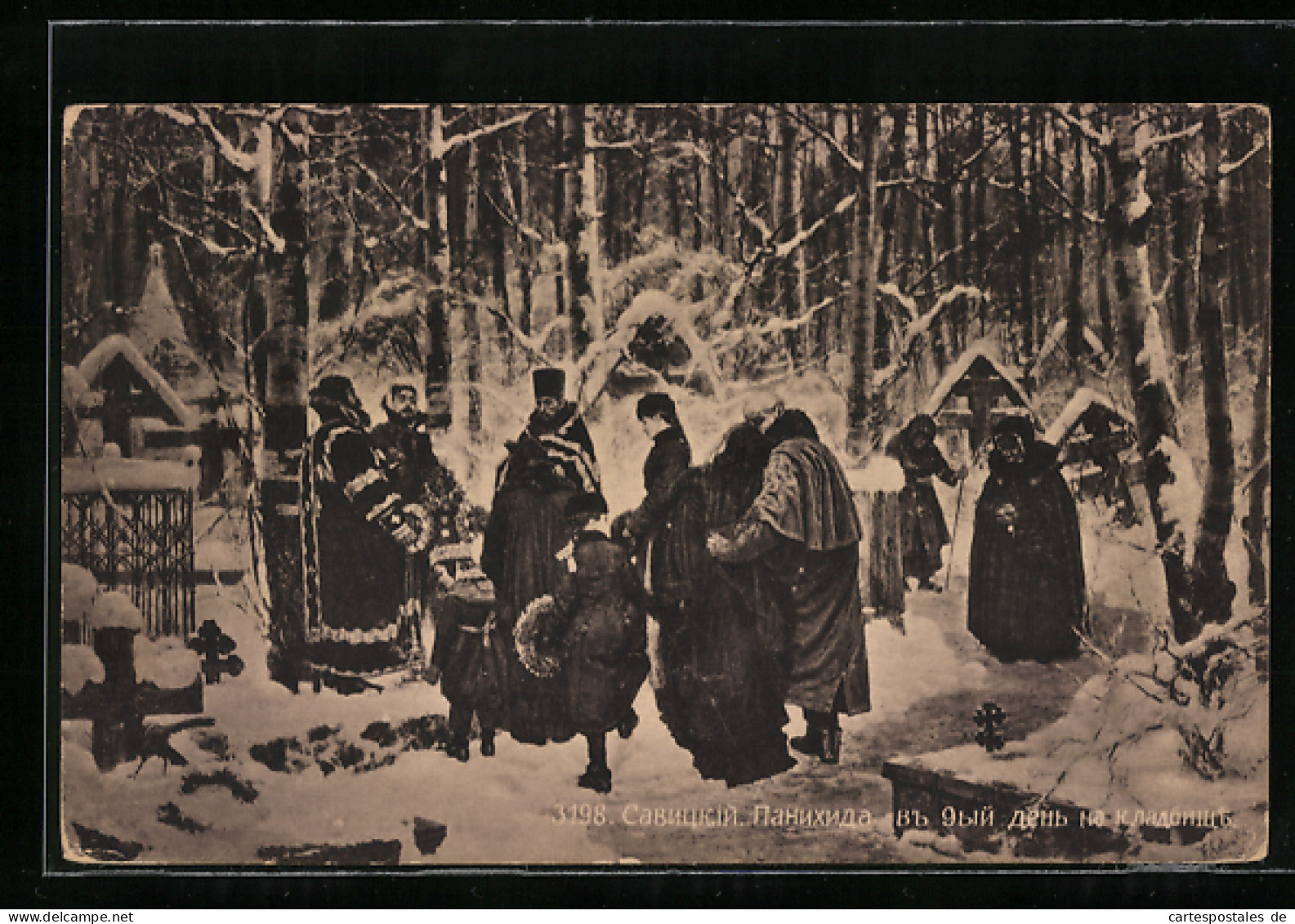 Künstler-AK Beerdigung In Russland Im Winter  - Zonder Classificatie