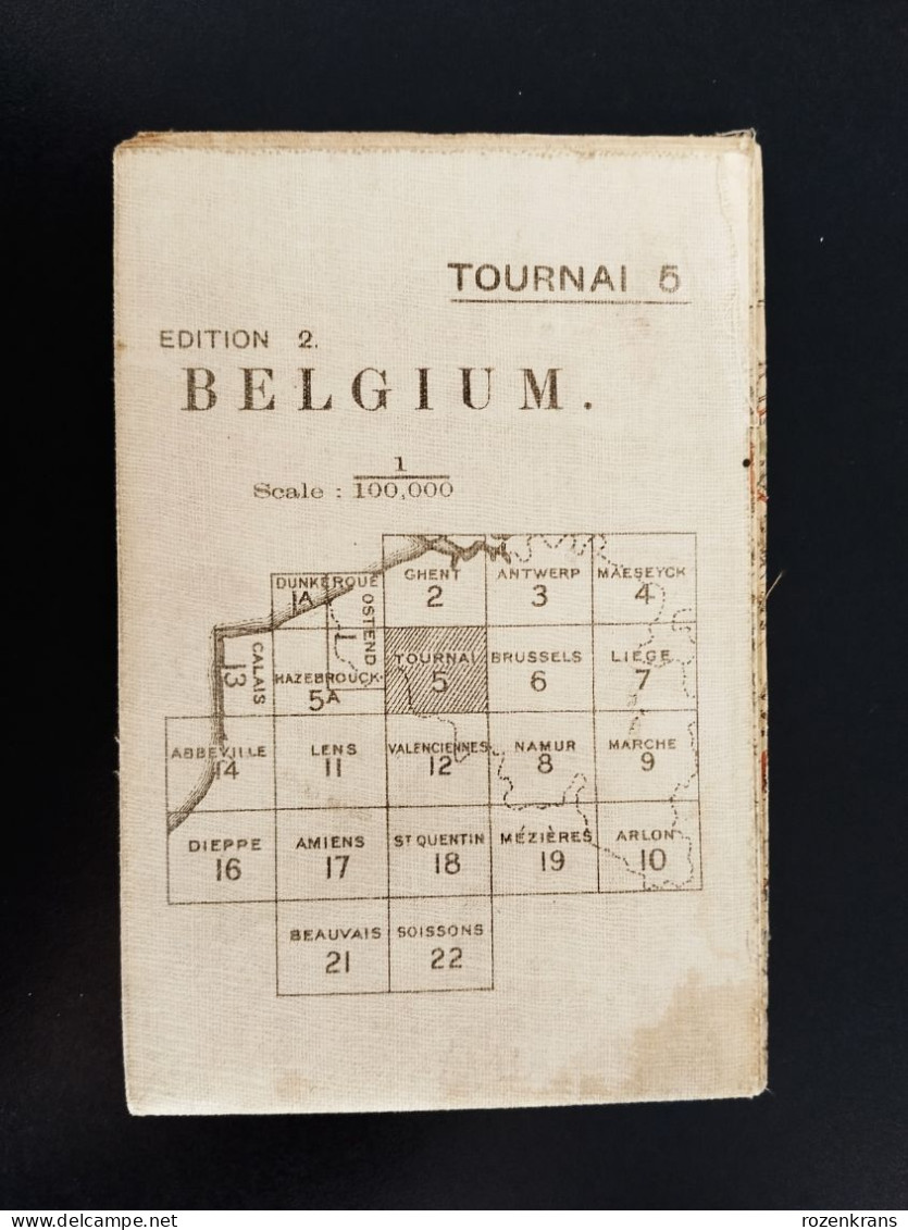 Carte Topographique Militaire UK War Office 1917 World War 1 WW1 Tournai Roubaix Lille Roeselare Kortrijk Deinze Tielt