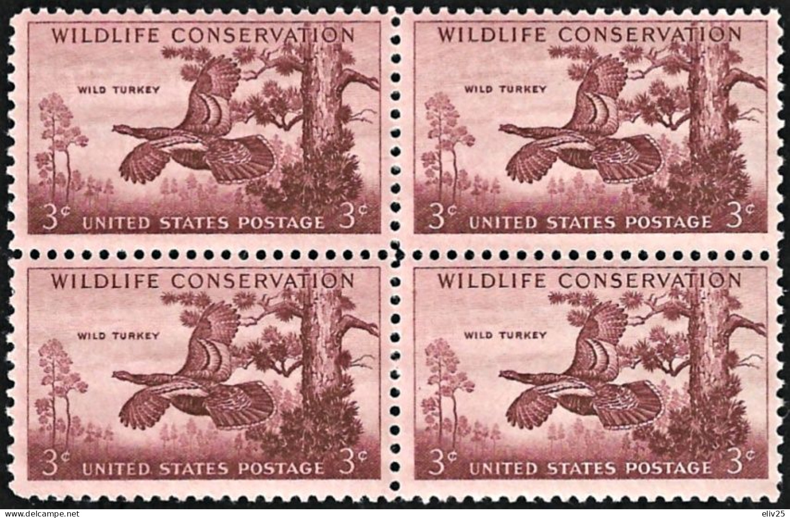 USA 1956, Wildlife Conservation Birds - Block Of 4 V. MNH - Hühnervögel & Fasanen