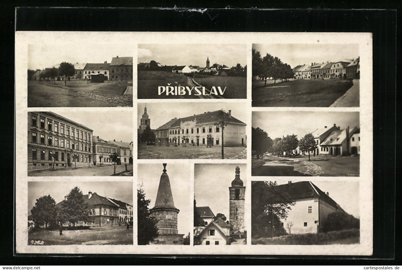 AK Pribyslav, Ortspartie, Strassenpartie, Turm  - Tchéquie