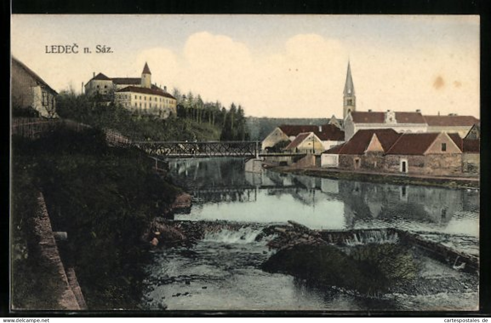 AK Ledec Na Sáz, Uferpartie Mit Brücke  - Czech Republic