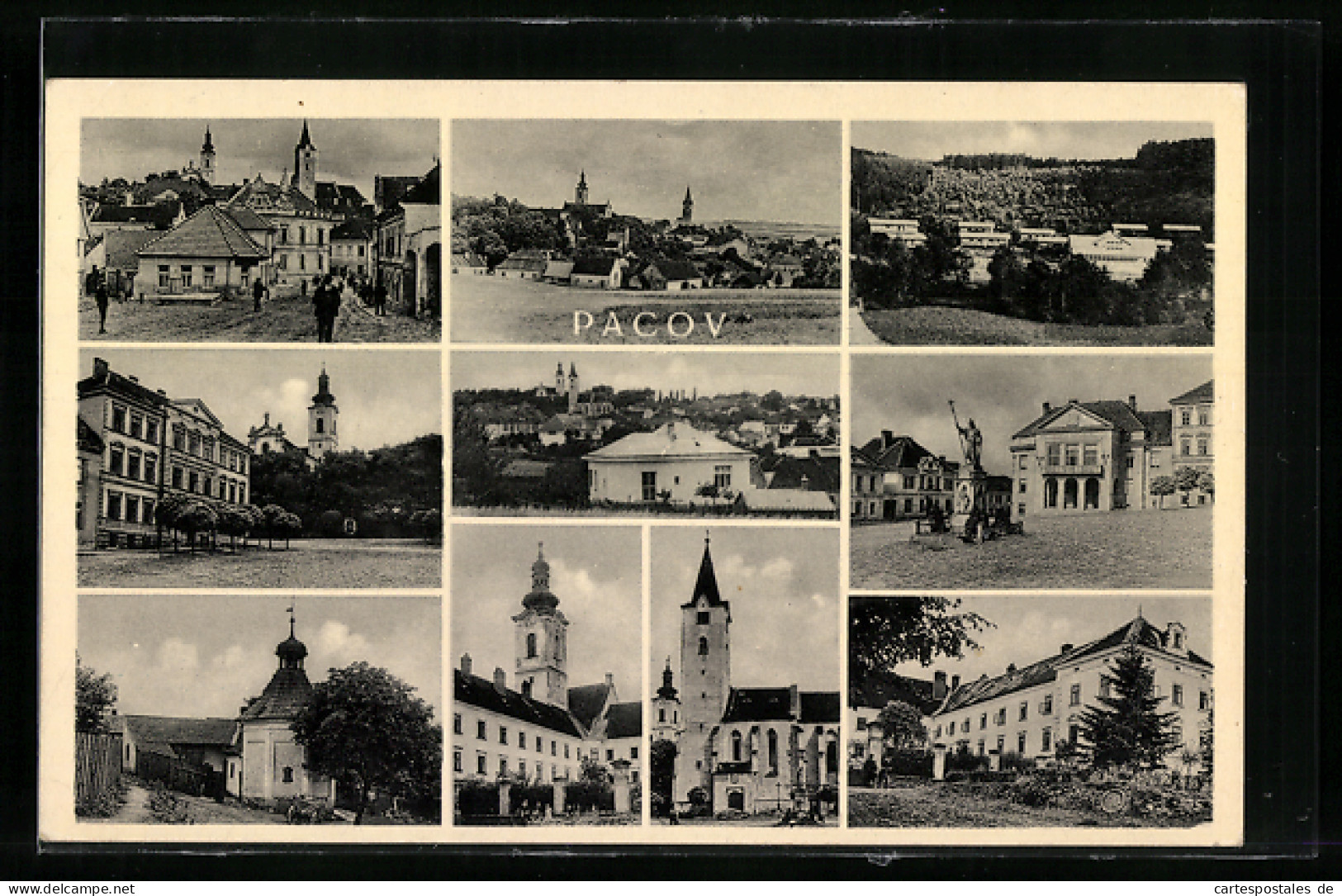 AK Pacov, Kirche, Denkmal, Ortspartie  - Czech Republic