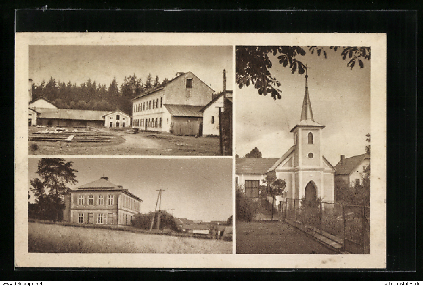 AK Krásneves, Kirche, Gebäudeansicht, Ortspartie  - Tsjechië