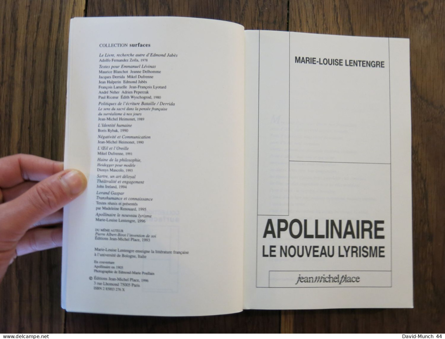 Apollinaire, Le Nouveau Lyrisme De Marie-Louise Lentengre. Jean-Michel Place. 1996 - Kunst