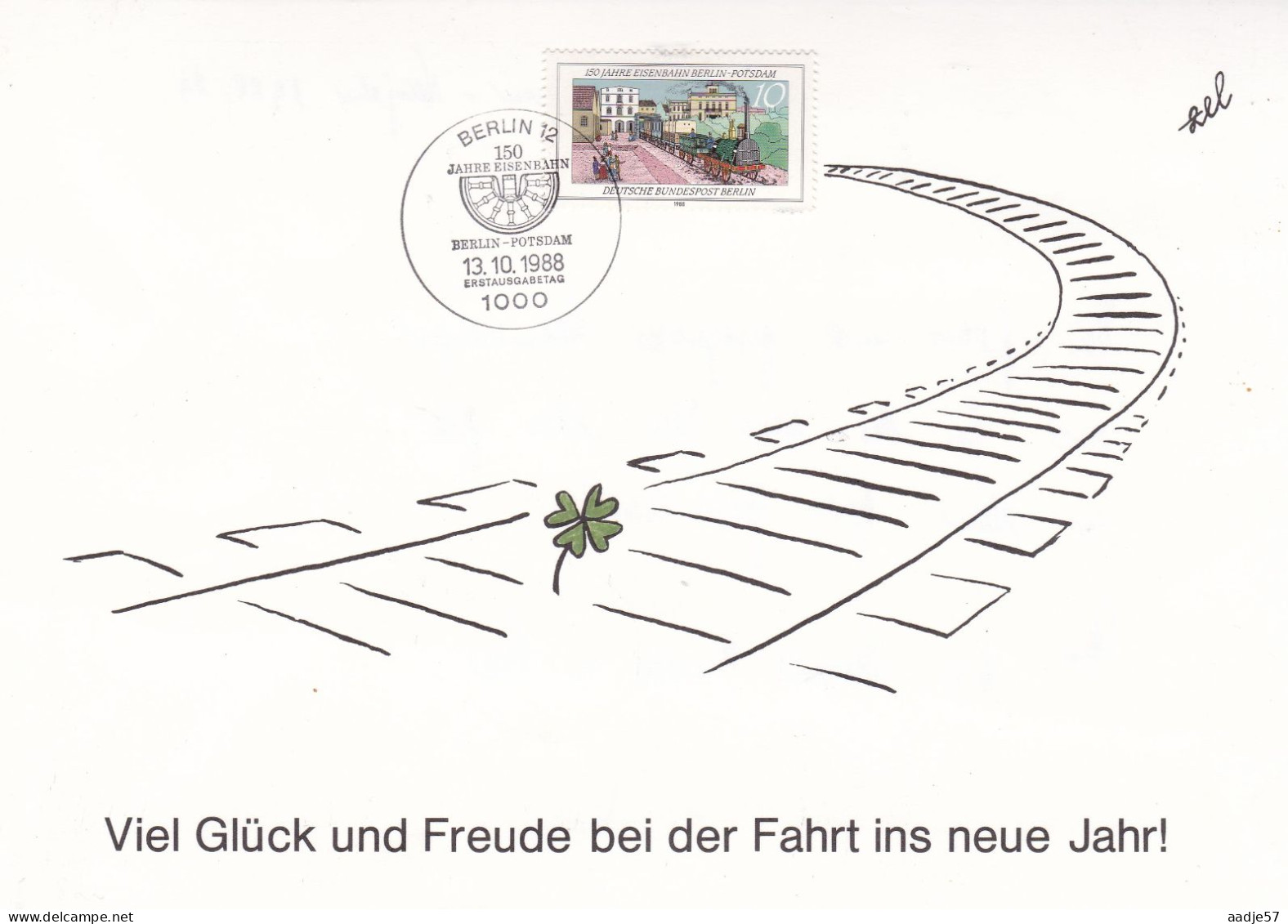 Germany Berlin 1988 150 Jahre Eisenbahn Berlin - Potsdam FDC Mi 822 RARE Special - Lettres & Documents
