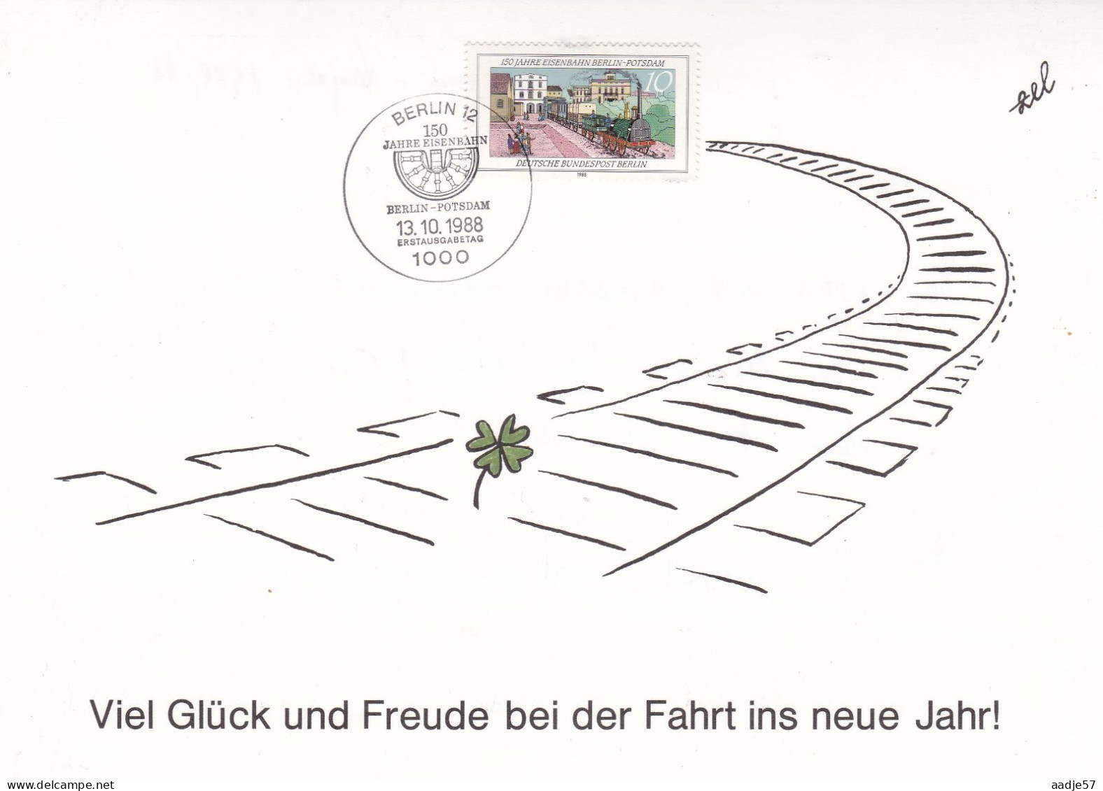 Germany Berlin 1988 150 Jahre Eisenbahn Berlin - Potsdam FDC Mi 822 RARE Special - Covers & Documents