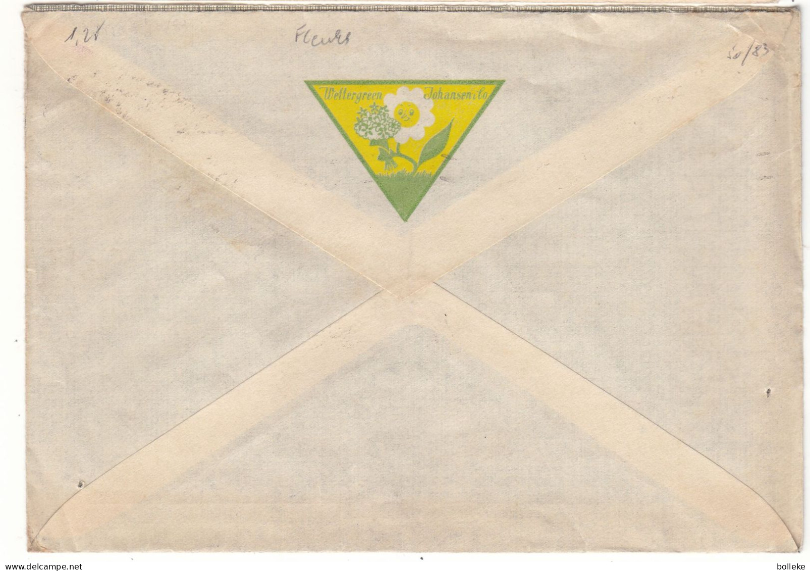 Norvège - Lettre De 1947 - Oblit Oslo - Exp Vers Anvers - Fleurs - - Cartas & Documentos