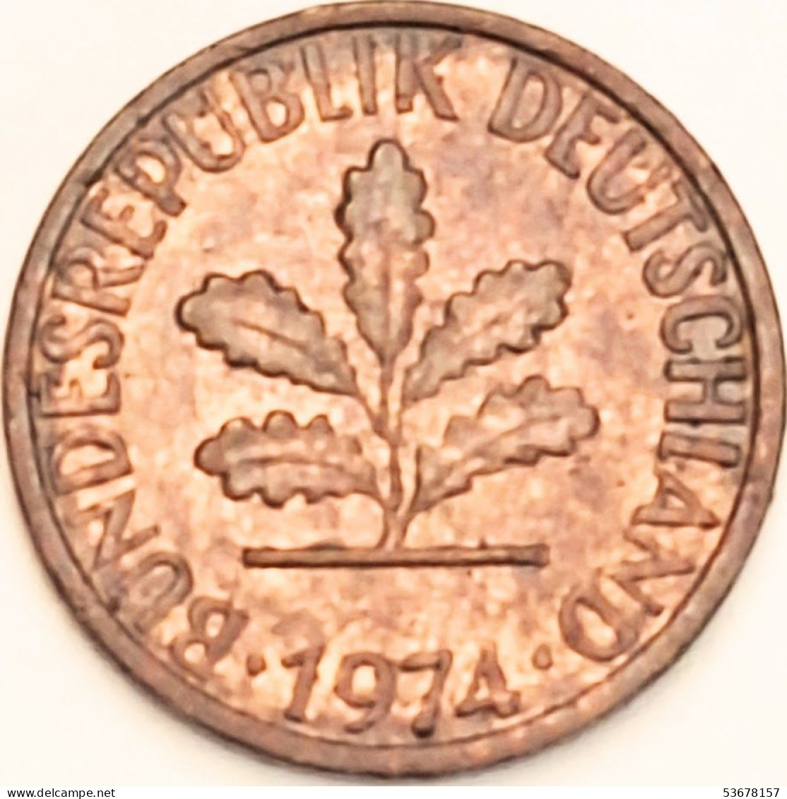 Germany Federal Republic - Pfennig 1974 D, KM# 105 (#4463) - 1 Pfennig