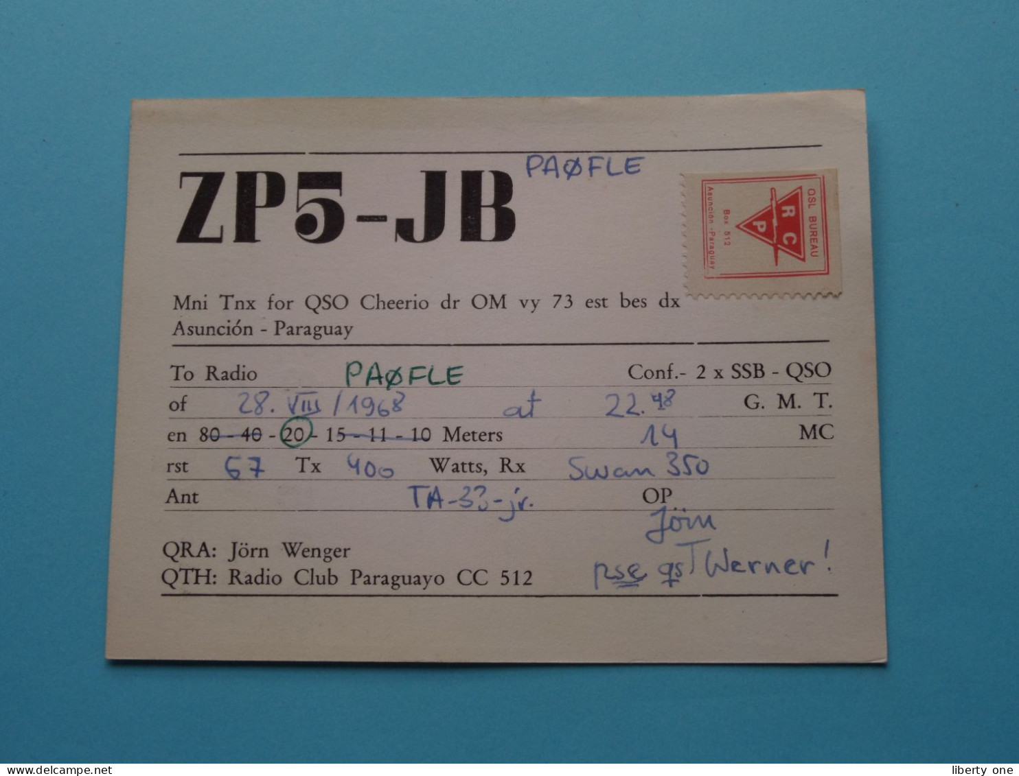 ZP5-JB > Jörn Wenger / Radio Club PARAGUAYO ( See / Voir ++ Scans ) 1968 ! - Radio Amateur