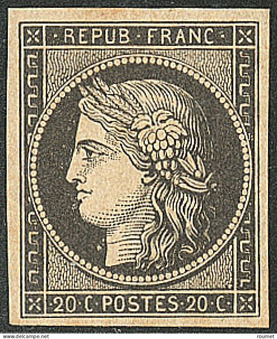 * No 3b, Noir Sur Chamois, Quasiment **. - TB - 1849-1850 Cérès