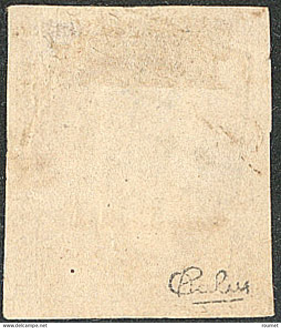 Vermillon Terne. No 7B, Obl Grille, Pelurage Au Verso Mais Jolie Pièce Et Superbe D'aspect. - RR - 1849-1850 Cérès