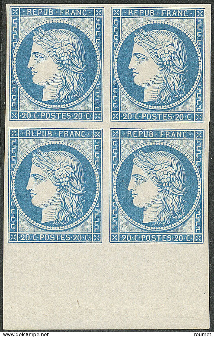 ** Réimpression. No 8f, Bloc De Quatre Bdf, Superbe - 1849-1850 Cérès