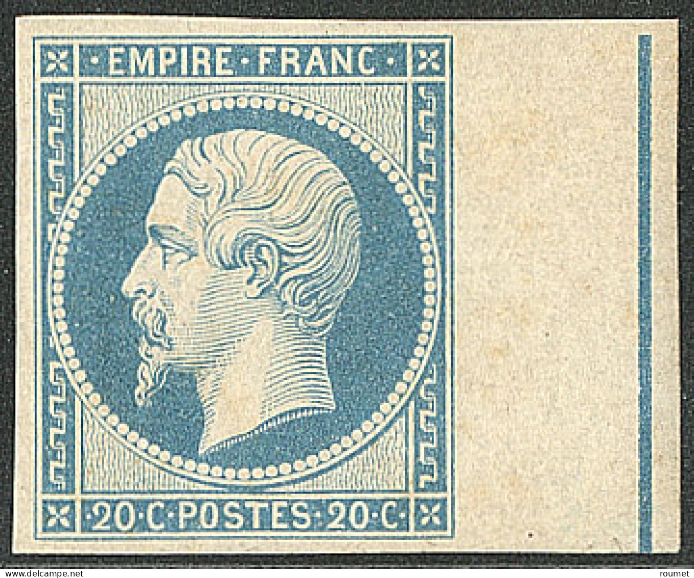 **  Filet D'encadrement. No 14Ai, Bleu Laiteux, Bdf, Très Frais. - TB. - R - 1853-1860 Napoléon III.