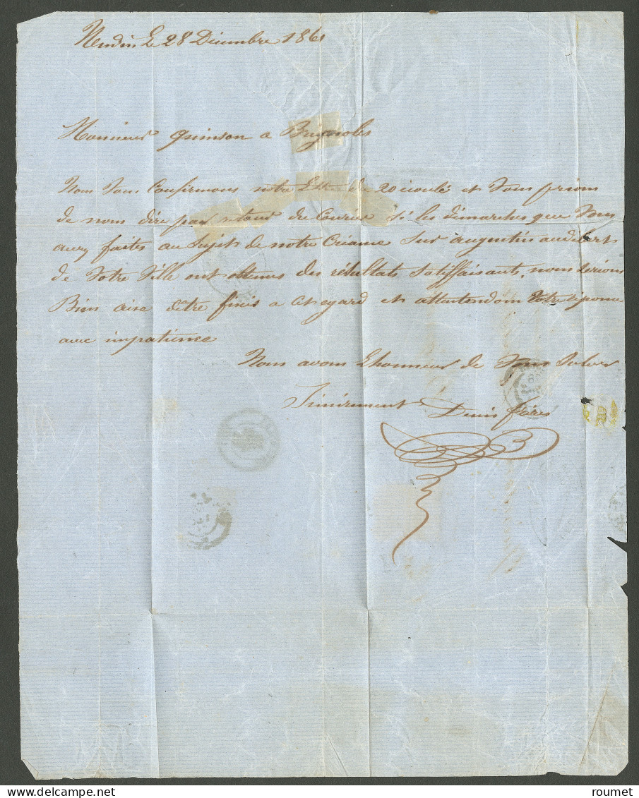 Piquage De Hesdin. No 14B, Obl Pc 1517 Sur  Lettre D'Hesdin Déc 61 Pour Brignoles. - TB - RR - 1853-1860 Napoléon III