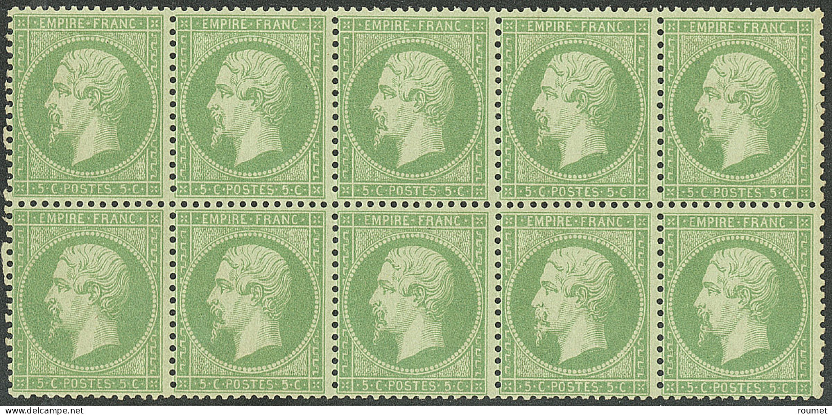 **  No 20, Vert, Bloc De Dix (deux Ex *), Très Frais. - TB - 1862 Napoléon III.