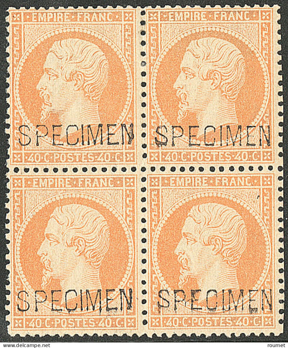 **  Specimen. No 23d, Bloc De Quatre (deux Ex *), Très Frais. - TB - 1862 Napoleon III