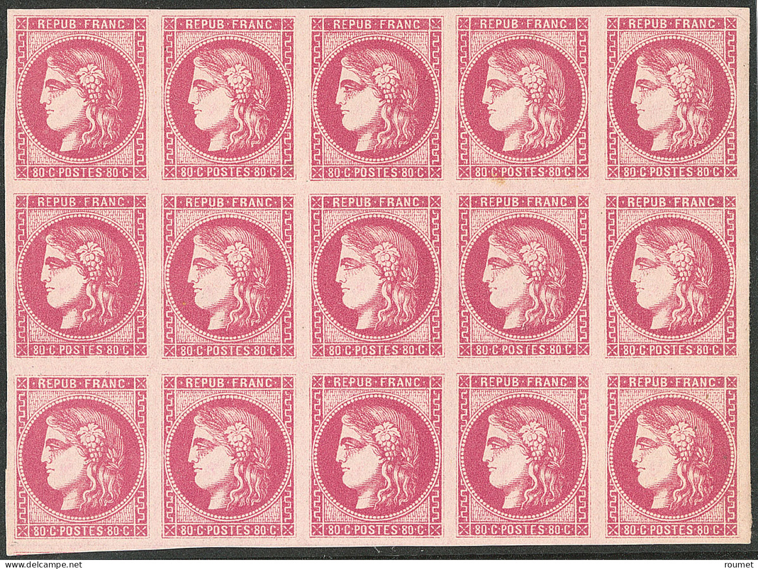 **  Bloc Report De 15 Ex. No 49, Bloc De Quinze (8 Ex *), Superbe. - R - 1870 Bordeaux Printing