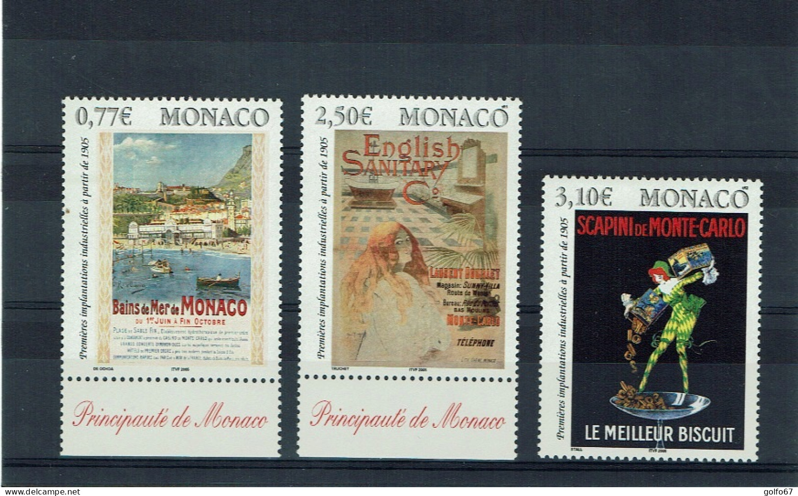 MONACO 2005 Y&T N° 2494 - 2495 - 2496 NEUF** - Neufs