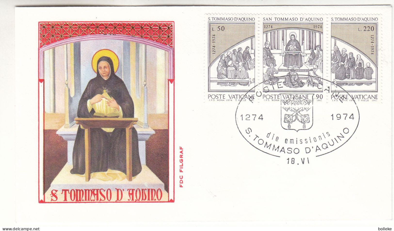 Vatican - Lettre FDC De 1974 - Oblit Poste Vaticane - - Covers & Documents