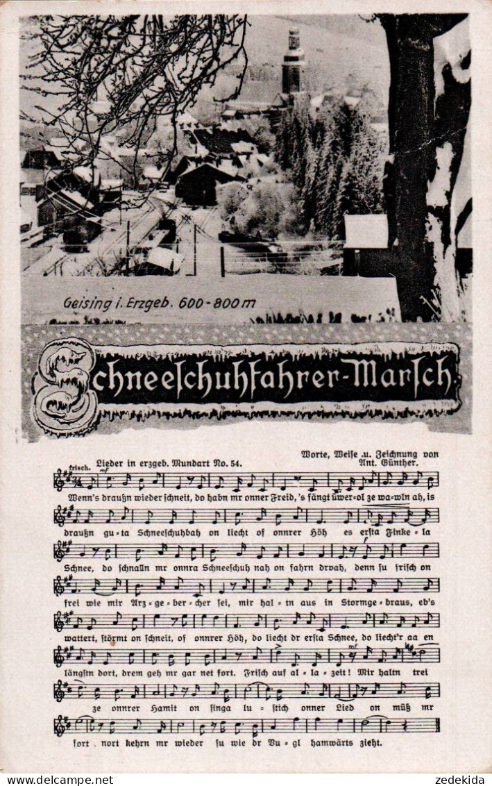 H1931 - Anton Günther Liedkarte - Schneeschuhfahrer Marsch - Muziek En Musicus