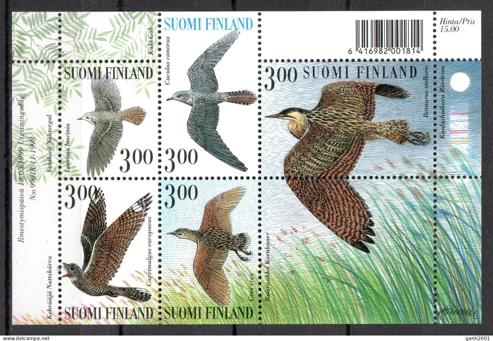 Finland 1999 Finlandia / Birds MNH Aves Vögel Oiseaux Uccelli / Mo22  3-20 - Altri & Non Classificati