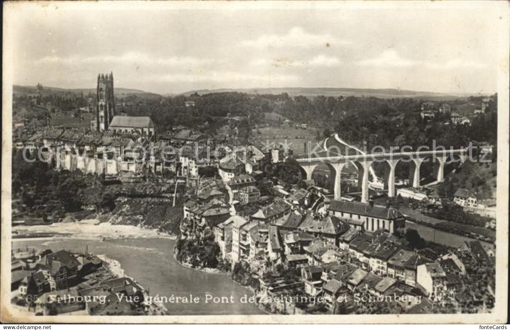 11774114 Fribourg FR Vue Generale Pond De Zaehringen Et Schonberg Fribourg - Sonstige & Ohne Zuordnung