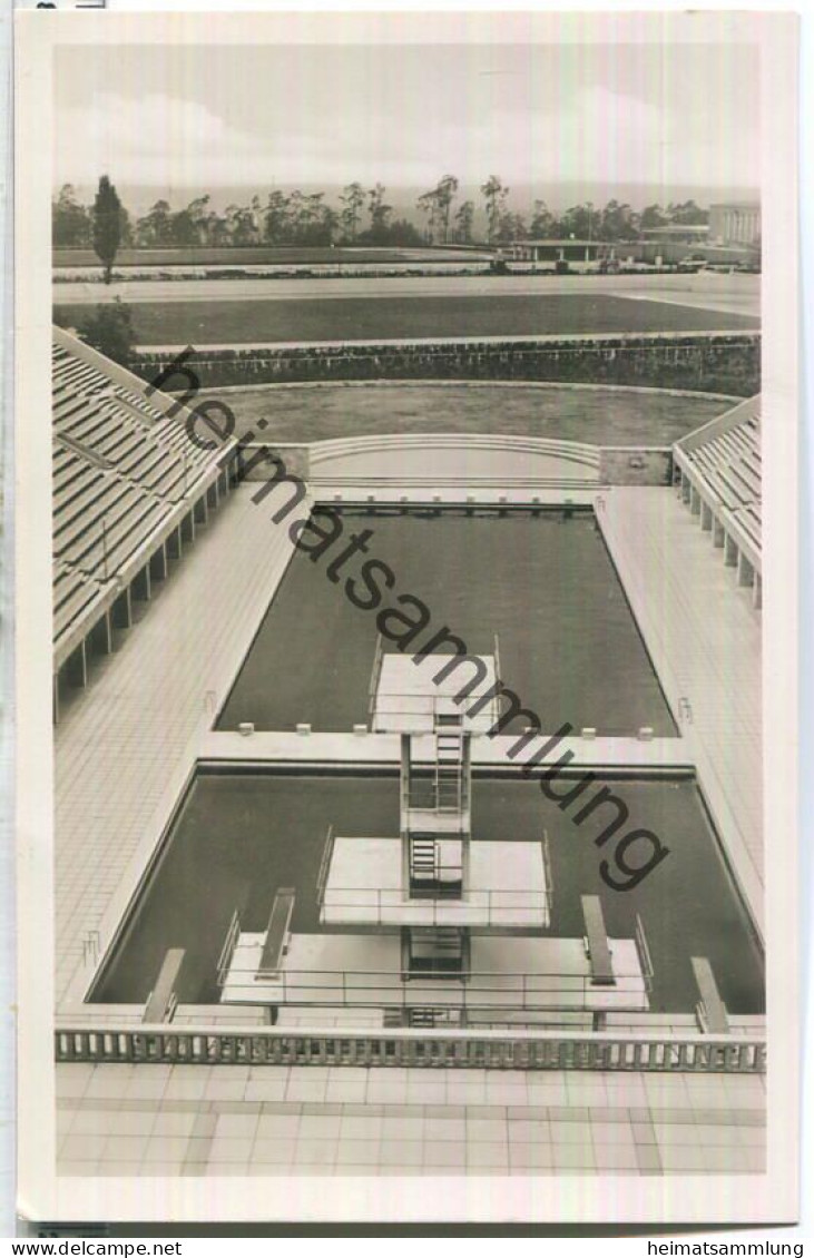 Berlin - Reichssportfeld - Schwimmstadion - Foto-Ansichtskarte - Amtliche Olympia-Postkarte - Charlottenburg