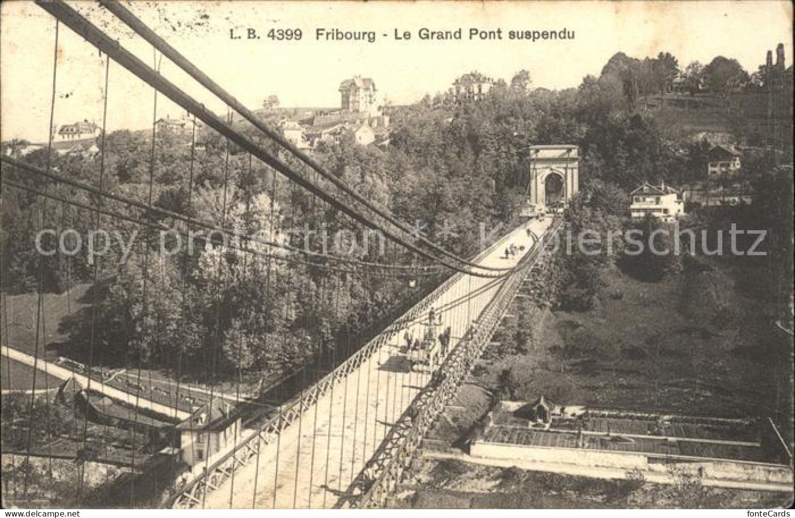 11774113 Fribourg FR Le Grand Pont Suspendu Fribourg - Sonstige & Ohne Zuordnung