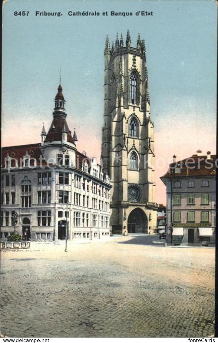 11774058 Fribourg FR Cathedrale Et Banque D Etat Fribourg - Sonstige & Ohne Zuordnung