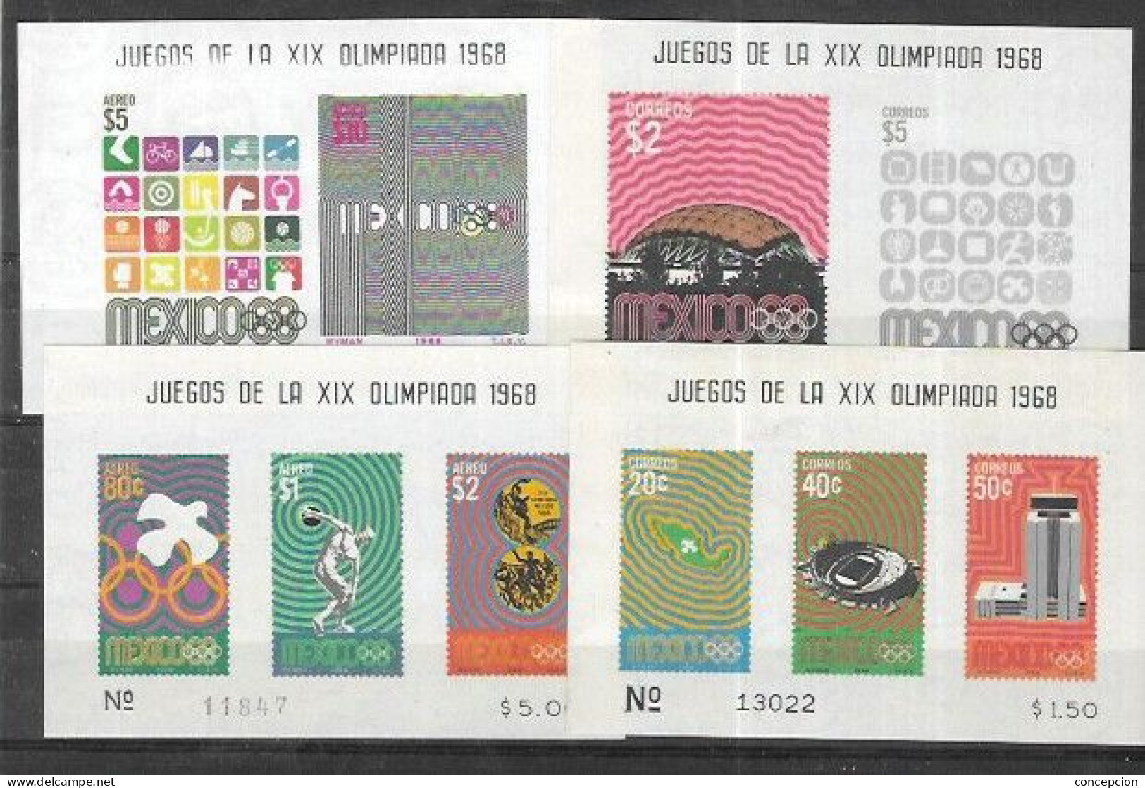 MEXICO Nº HB 16 AL 19 - Verano 1968: México