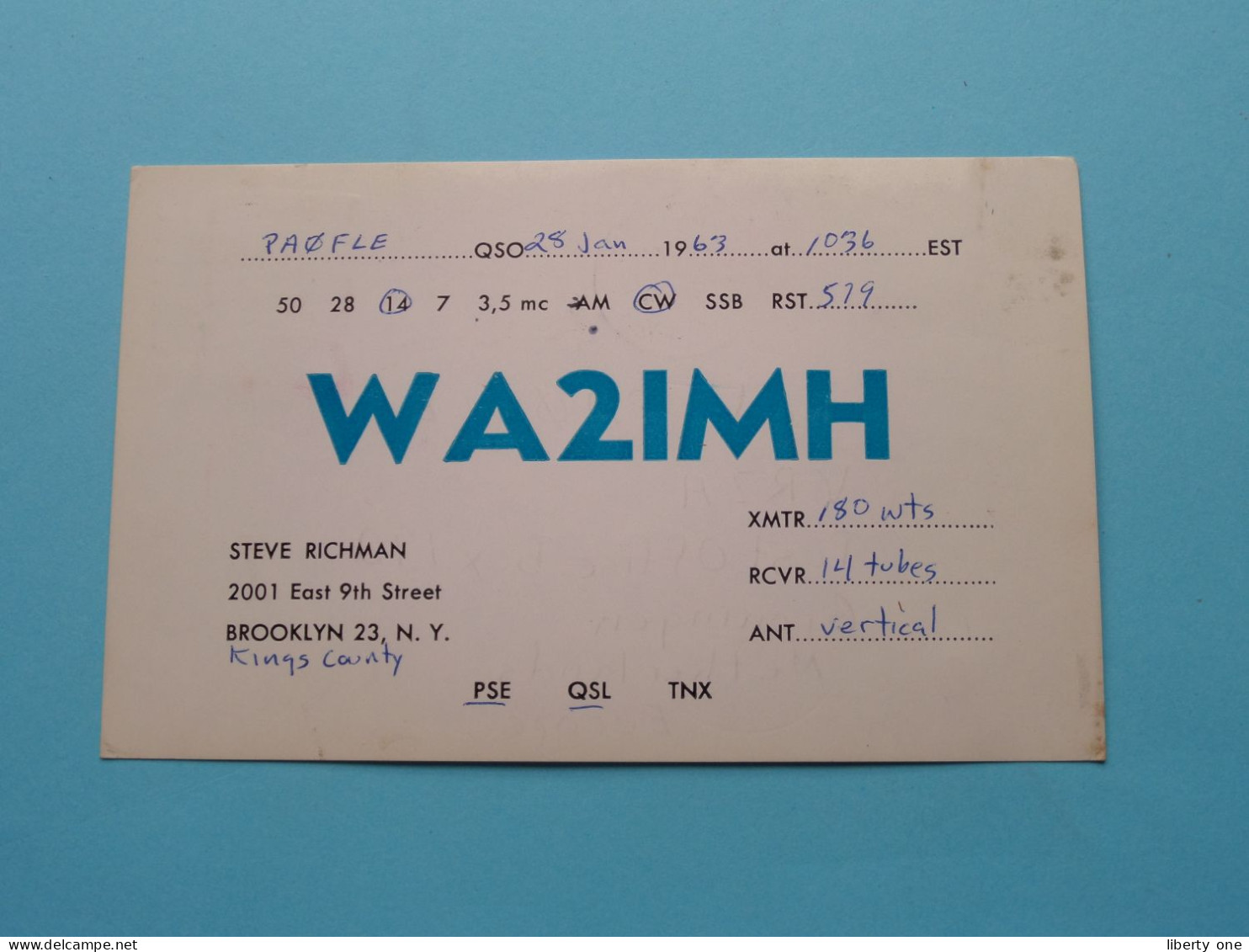 WA2IMH - Steve RICHMAN Brooklyn 23, N.Y ( See / Voir ++ Scans ) 1963/64 ! - Amateurfunk