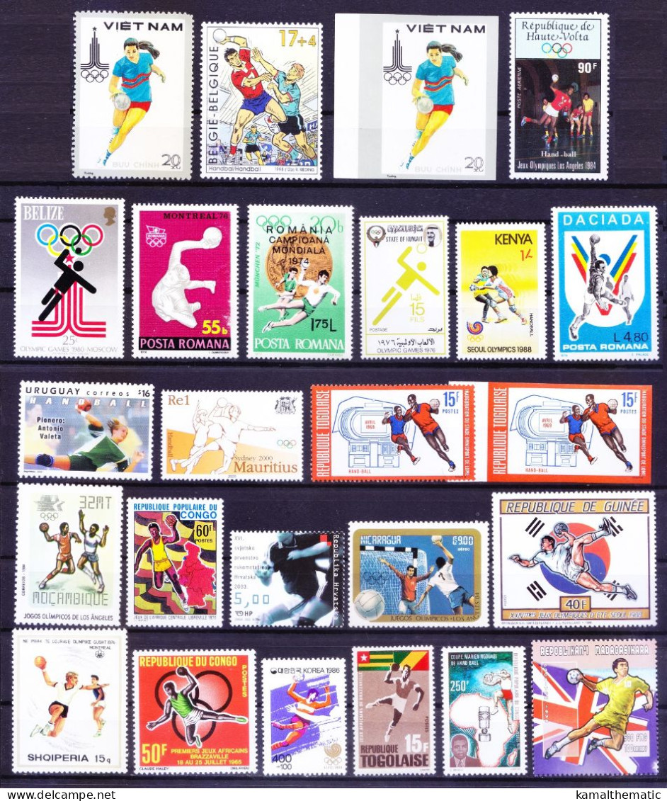 Handball, Sports, 44 All Different MNH Stamps Collection - Handball