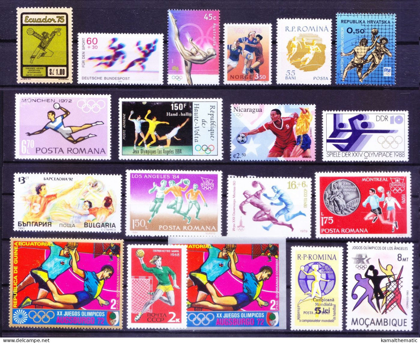 Handball, Sports, 44 All Different MNH Stamps Collection - Handball