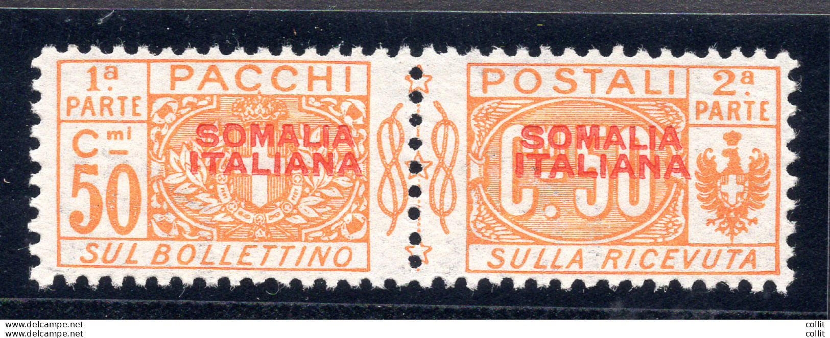 Somalia It. - Pacchi Postali Cent. 50 Soprastampa Spostata E In Albino - Mint/hinged