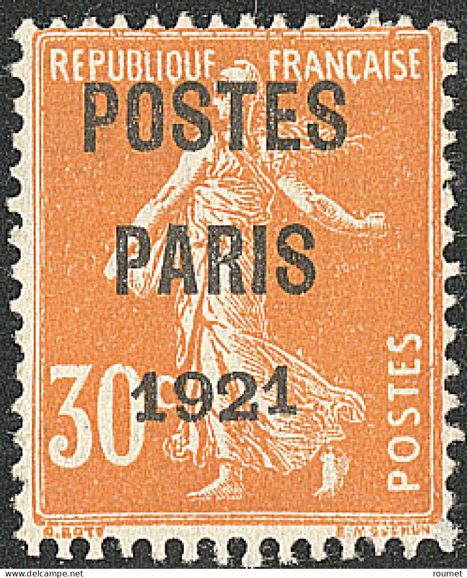 Postes Paris. "1" Surélevé. No 29d, Pli D'angle Mais TB. - R - 1893-1947