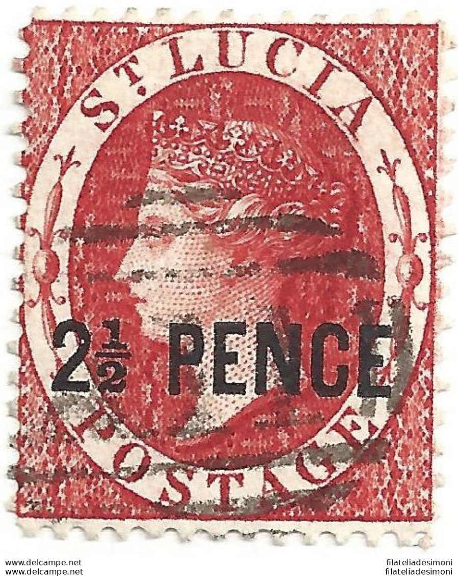 1881 ST. LUCIA - SG N° 24 2 1/2d. Overprinted USED - Altri & Non Classificati